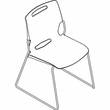 UNITED CHAIR CO Stack Chair, No Arms, Steel/Poly, 20-3/4inx22inx32in, BK/SR UNCPL01P01SP